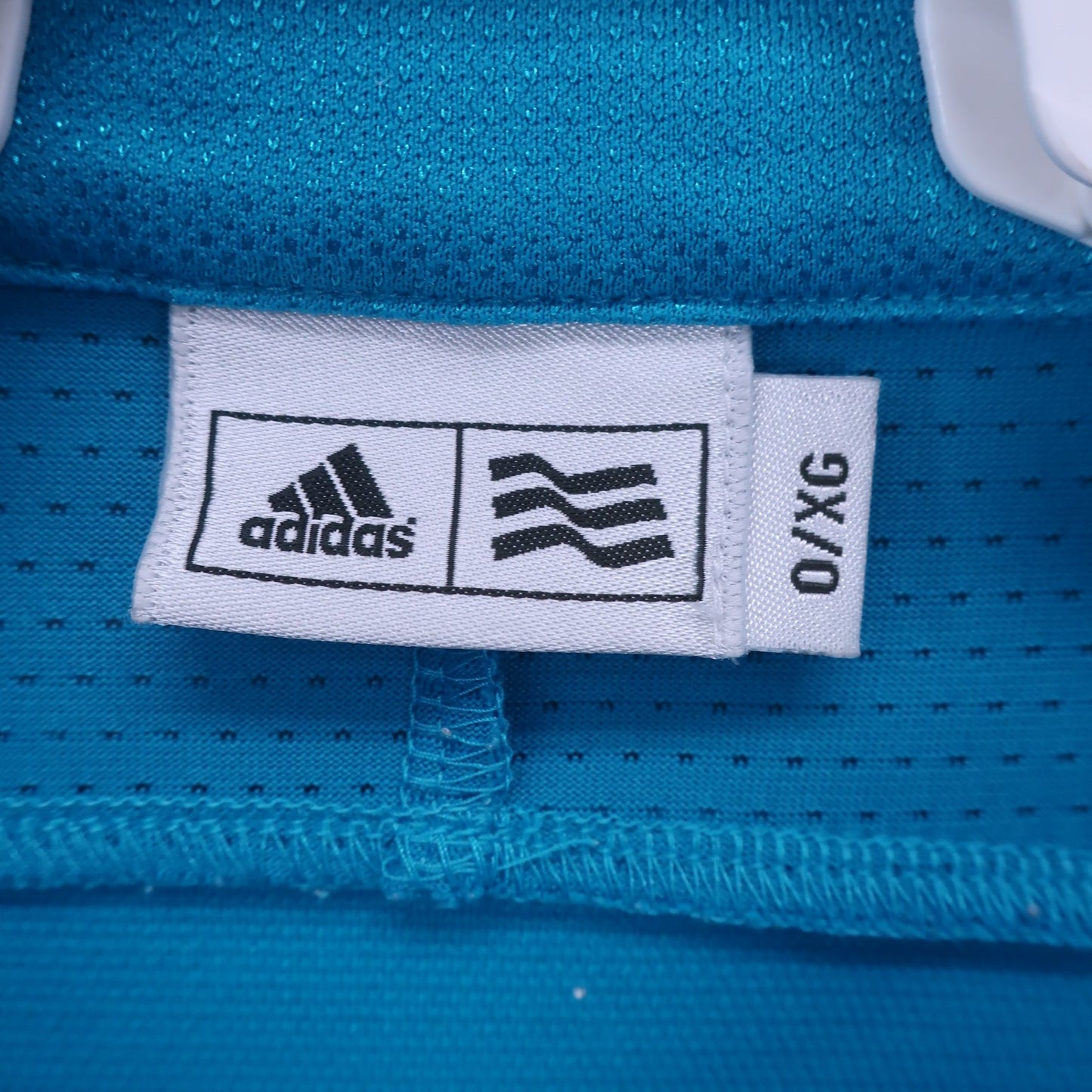 adidas(アディダス) ハーフジップポロシャツ 水色 メンズ O B