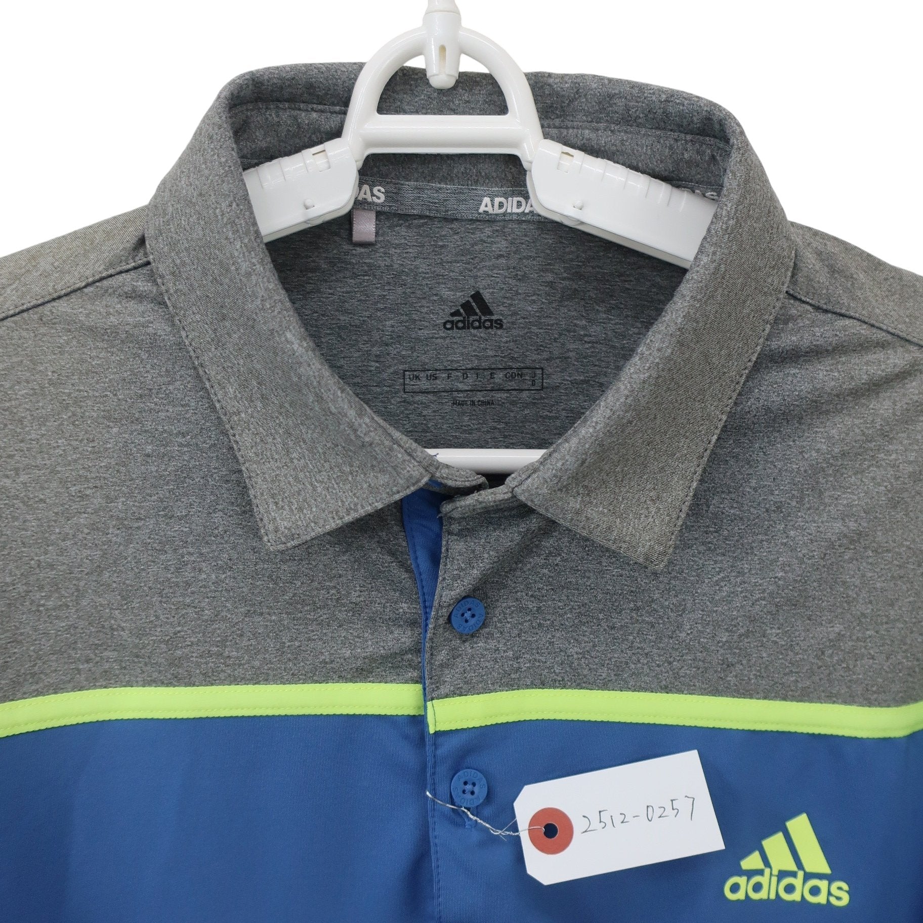 adidas(アディダス) ポロシャツ 水色グレー メンズ O A