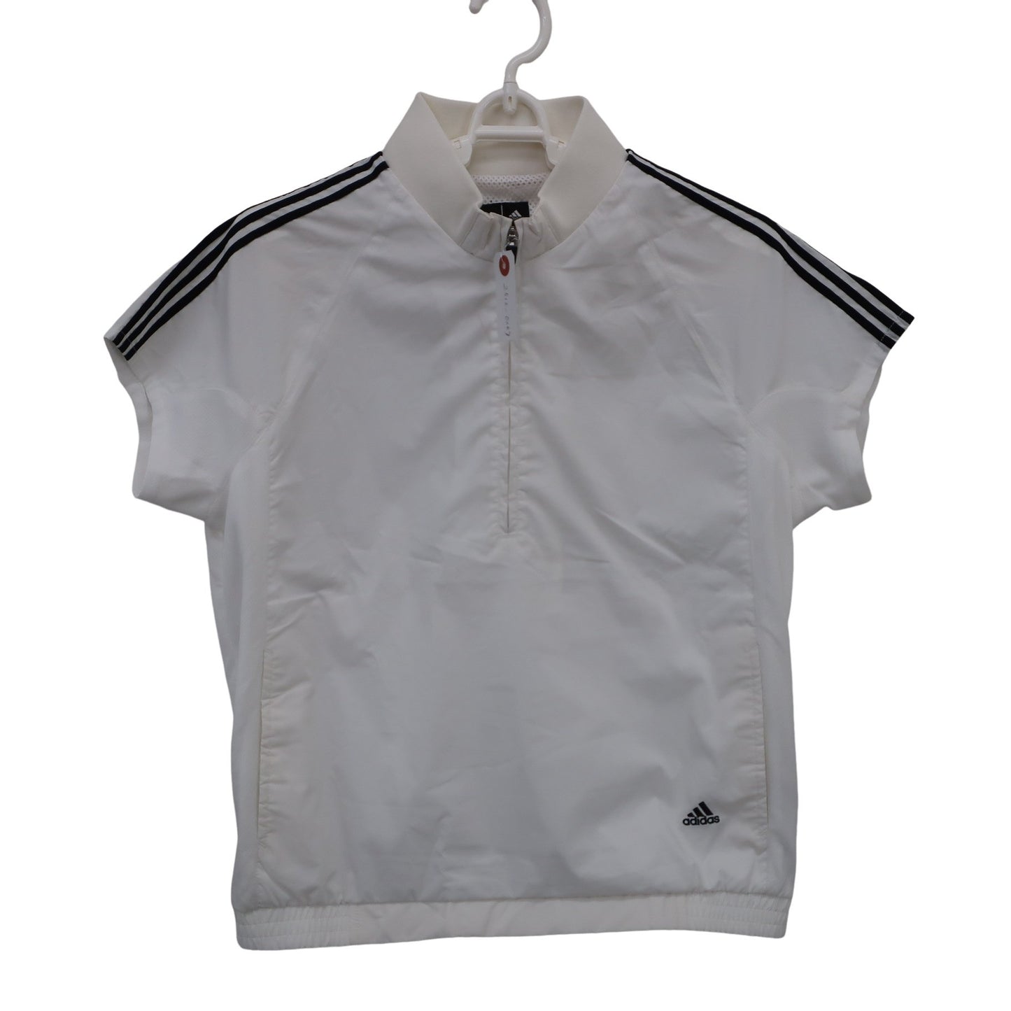adidas(アディダス) 半袖ハーフジップスニード 白 レディース M B