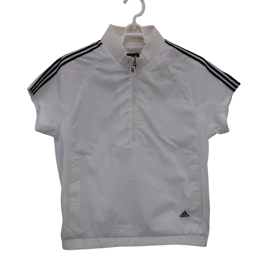 adidas(アディダス) 半袖ハーフジップスニード 白 レディース M B