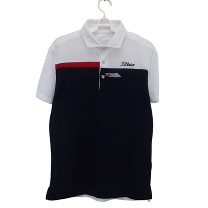 Titleist(タイトリスト) ポロシャツ 白ネイビー メンズ L A