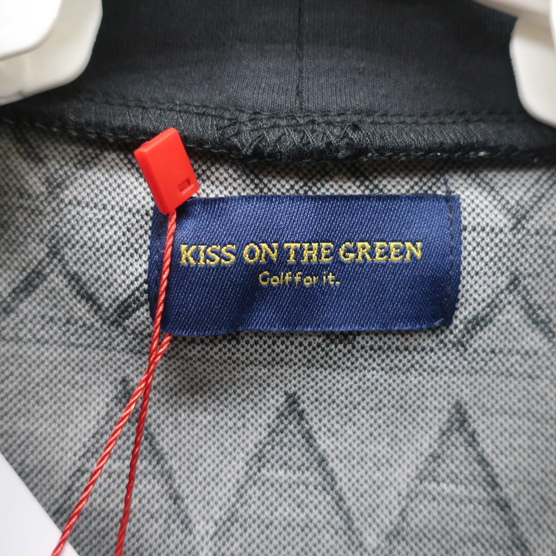 KISS ON THE GREEN(キスオンザグリーン) 長袖モックネックシャツ 黒ベージュ幾何学柄 レディース 2(M) N