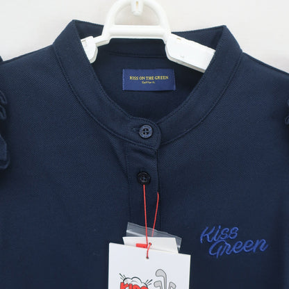 KISS ON THE GREEN(キスオンザグリーン) ノースリーブフリルポロシャツ ネイビー レディース 2(M) N