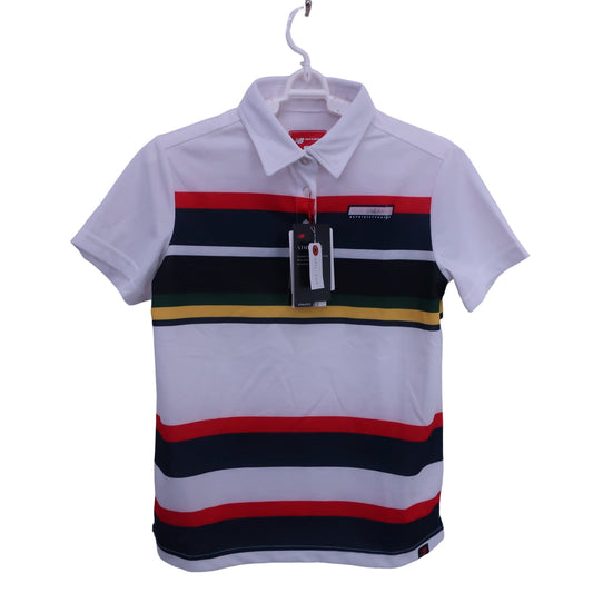 New Balance golf(ニューバランスゴルフ) ポロシャツ 白カラフルボーダー レディース 2 012-0268501 N