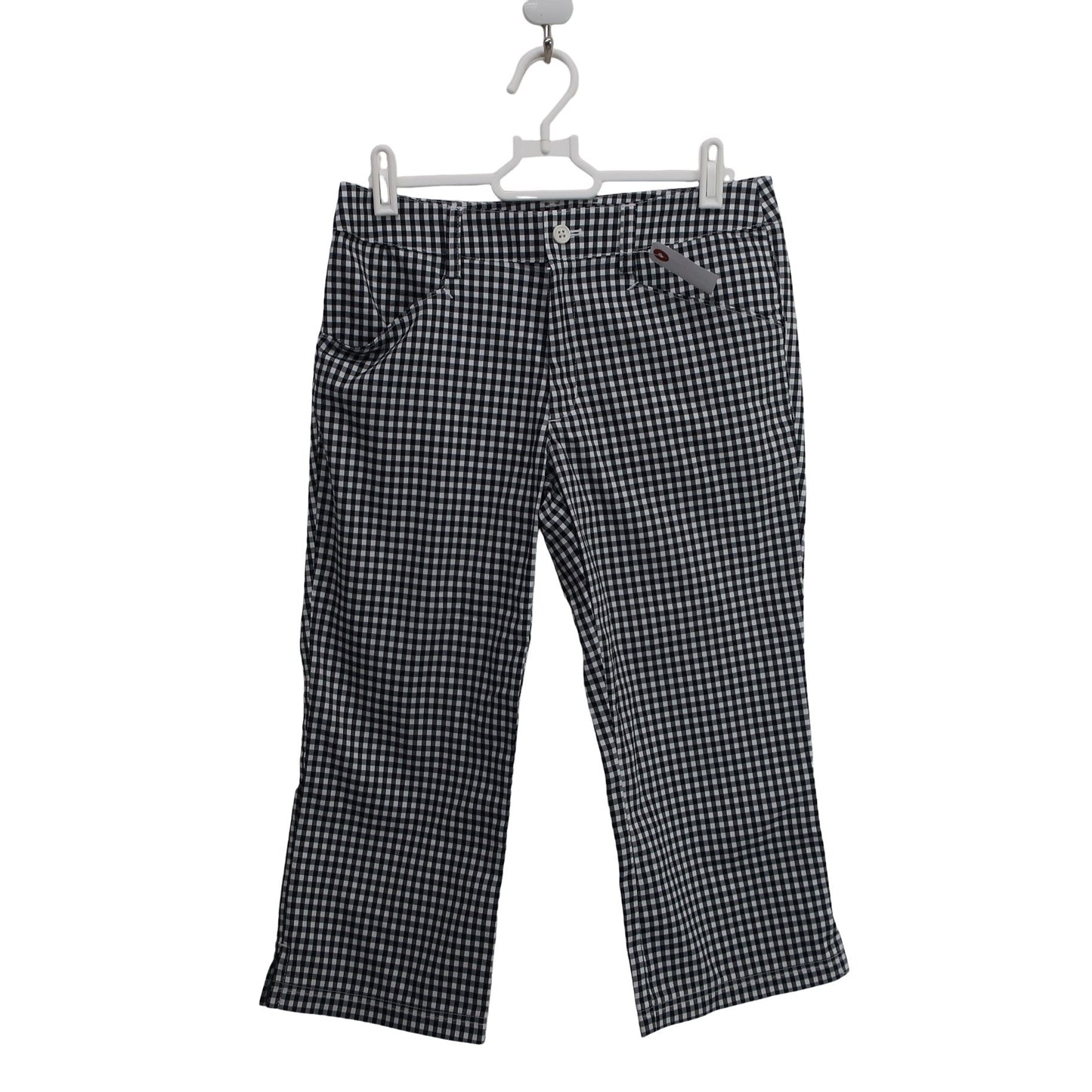 adidas(アディダス) クロップドパンツ 白黒チェック レディース S/P A
