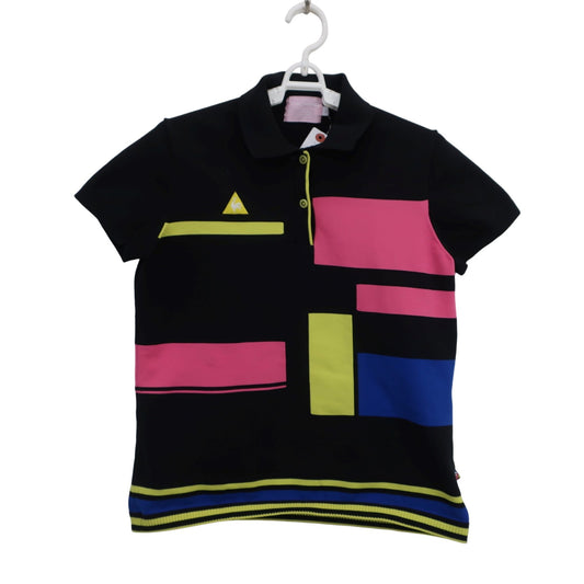le coq sportif(ルコックスポルティフ) ポロシャツ 黒ピンク黄色青 レディース L A