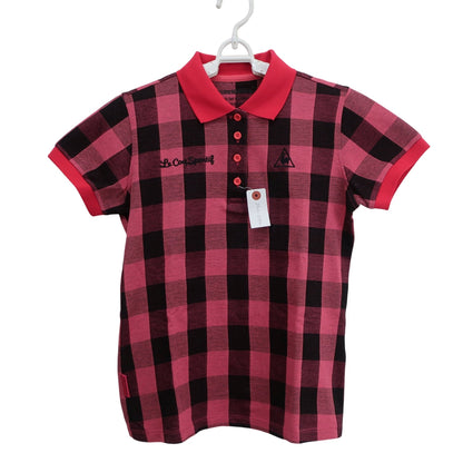 le coq sportif(ルコックスポルティフ) ポロシャツ ピンク黒チェック レディース M A