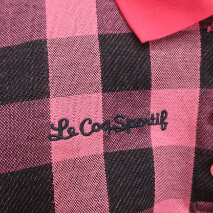 le coq sportif(ルコックスポルティフ) ポロシャツ ピンク黒チェック レディース M A
