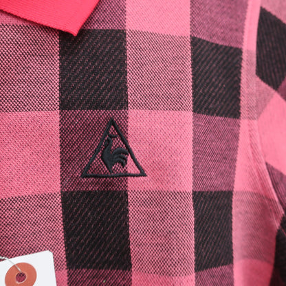 le coq sportif(ルコックスポルティフ) ポロシャツ ピンク黒チェック レディース M A