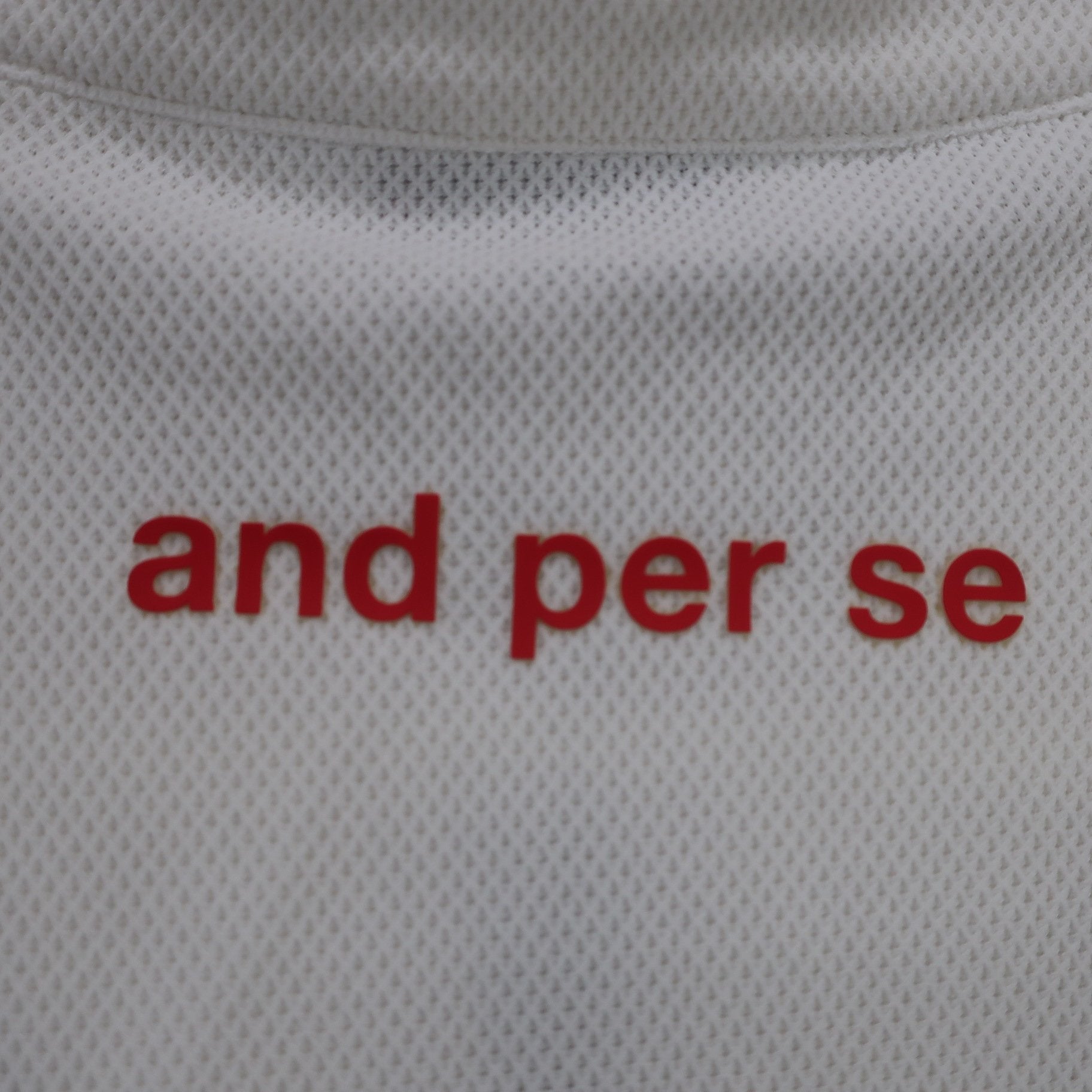 and per se(アンパスィ) ハーフジップシャツ 白ネイビー レディース LL A