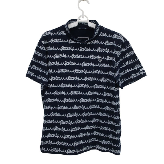 PEARLY GATES(パーリーゲイツ) 半袖モックネックシャツ ネイビー白 メンズ 5 053-0267715 A