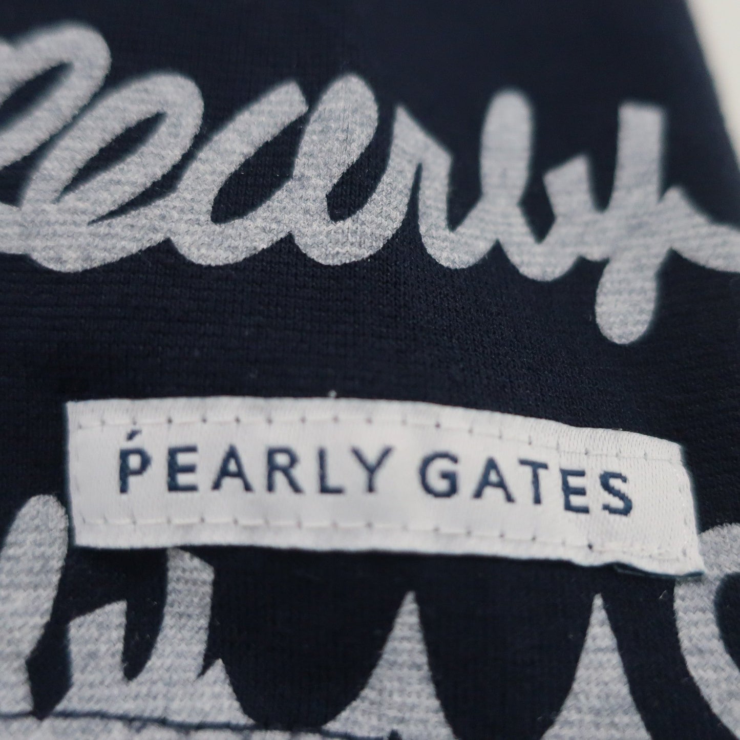 PEARLY GATES(パーリーゲイツ) 半袖モックネックシャツ ネイビー白 メンズ 5 053-0267715 A