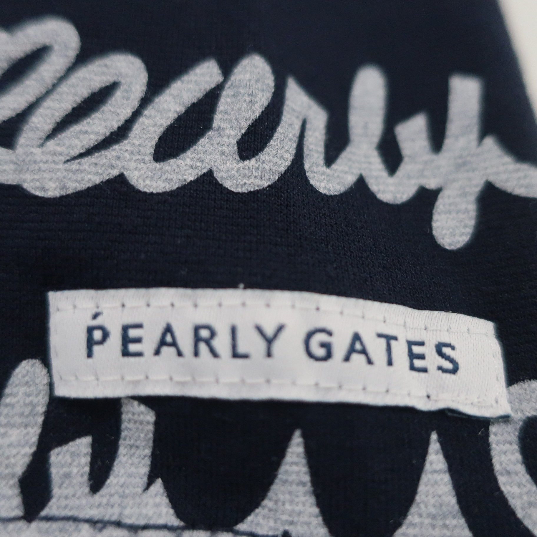 PEARLY GATES(パーリーゲイツ) 半袖モックネックシャツ ネイビー白 メンズ 5 053-0267715 A