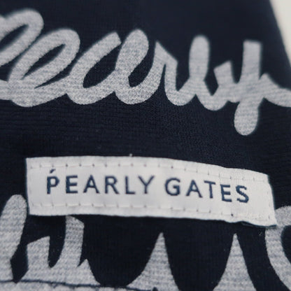 PEARLY GATES(パーリーゲイツ) 半袖モックネックシャツ ネイビー白 メンズ 5 053-0267715 A
