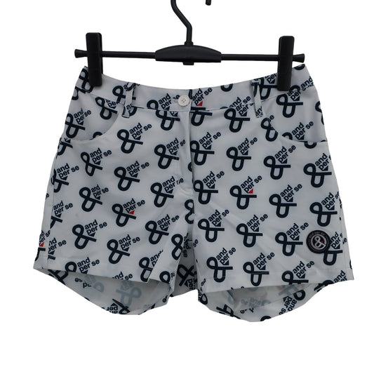 and per se(アンパスィ) ショートパンツ 白ネイビー レディース M A
