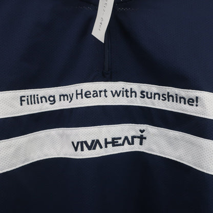VIVA HEART(ビバハート) 半袖ハーフジップシャツ ネイビー白 レディース 40 A