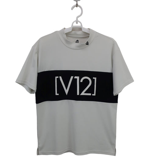 V12(ヴィトゥエルブ) 半袖モックネックシャツ 白 メンズ S V122110-CT08 A