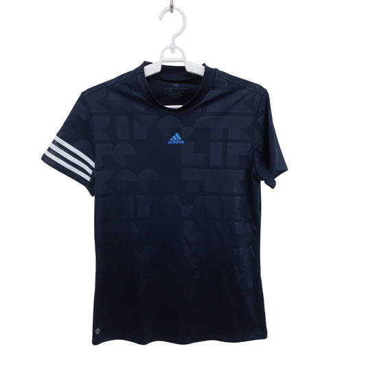 adidas(アディダス) 半袖モックネックシャツ ネイビー レディース L A