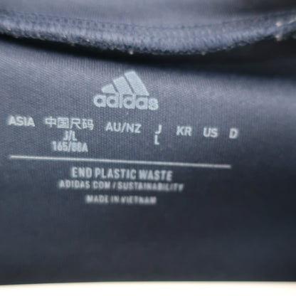 adidas(アディダス) 半袖モックネックシャツ ネイビー レディース L A