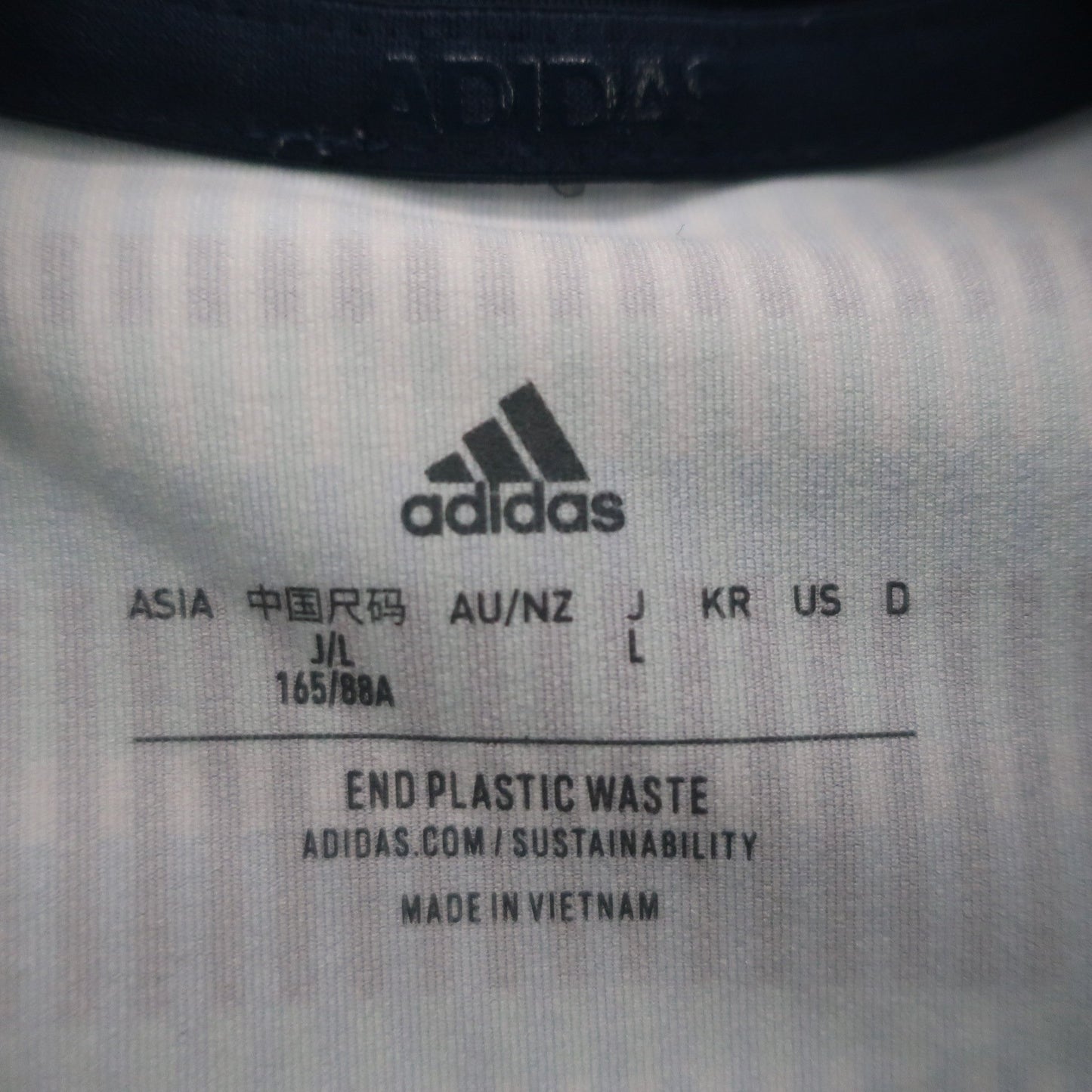 adidas(アディダス) ノースリーブポロシャツ 青系総柄 レディース L A