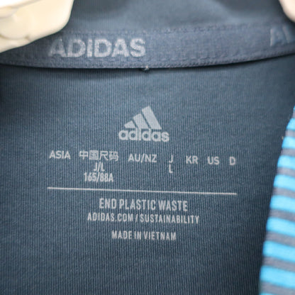 adidas(アディダス) 半袖ハーフジップシャツ ネイビー青系 レディース L A