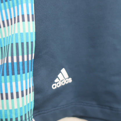 adidas(アディダス) 半袖ハーフジップシャツ ネイビー青系 レディース L A