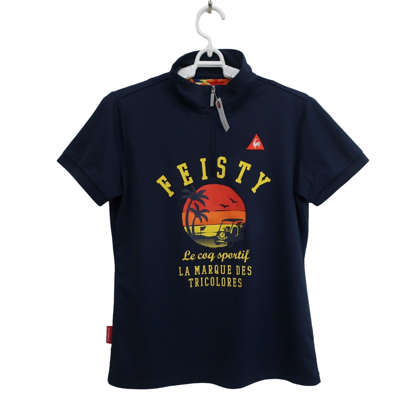 le coq sportif(ルコックスポルティフ) 半袖ハーフジップシャツ ネイビー レディース L A