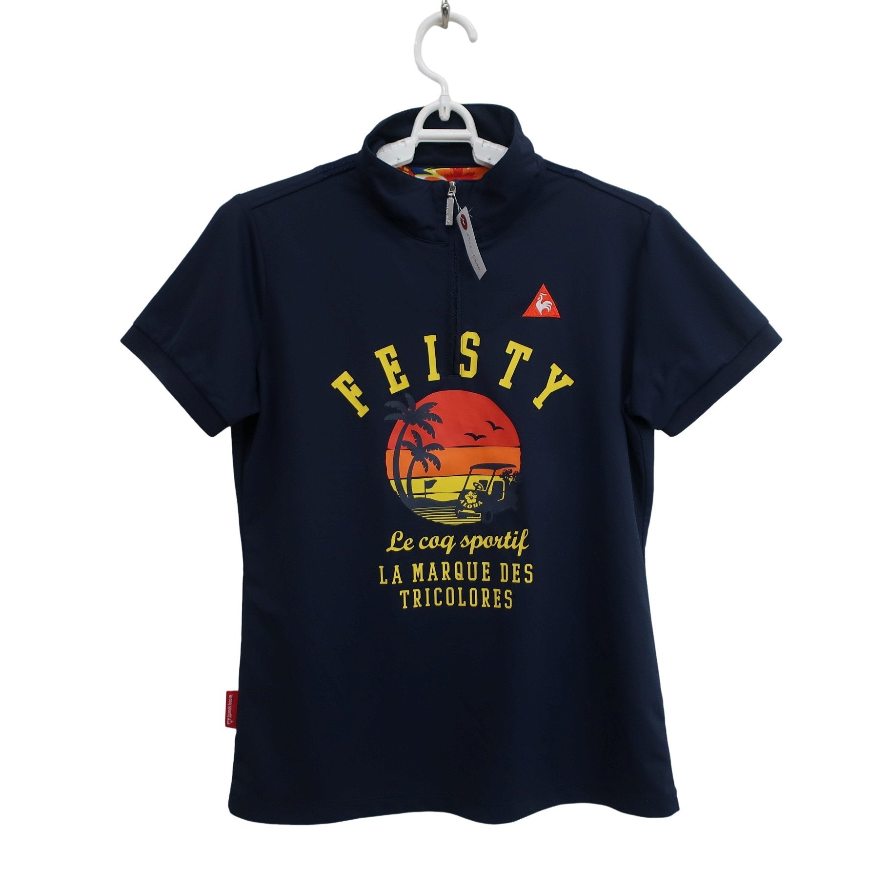 le coq sportif(ルコックスポルティフ) 半袖ハーフジップシャツ ネイビー レディース L A
