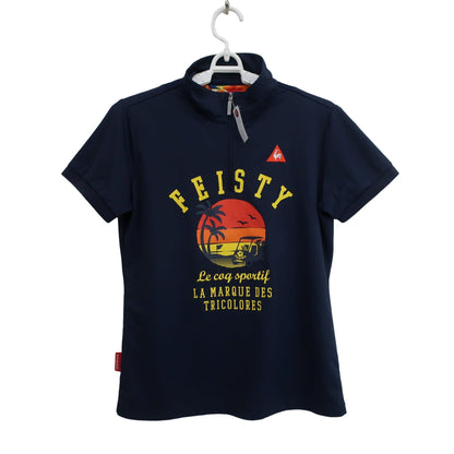 le coq sportif(ルコックスポルティフ) 半袖ハーフジップシャツ ネイビー レディース L A