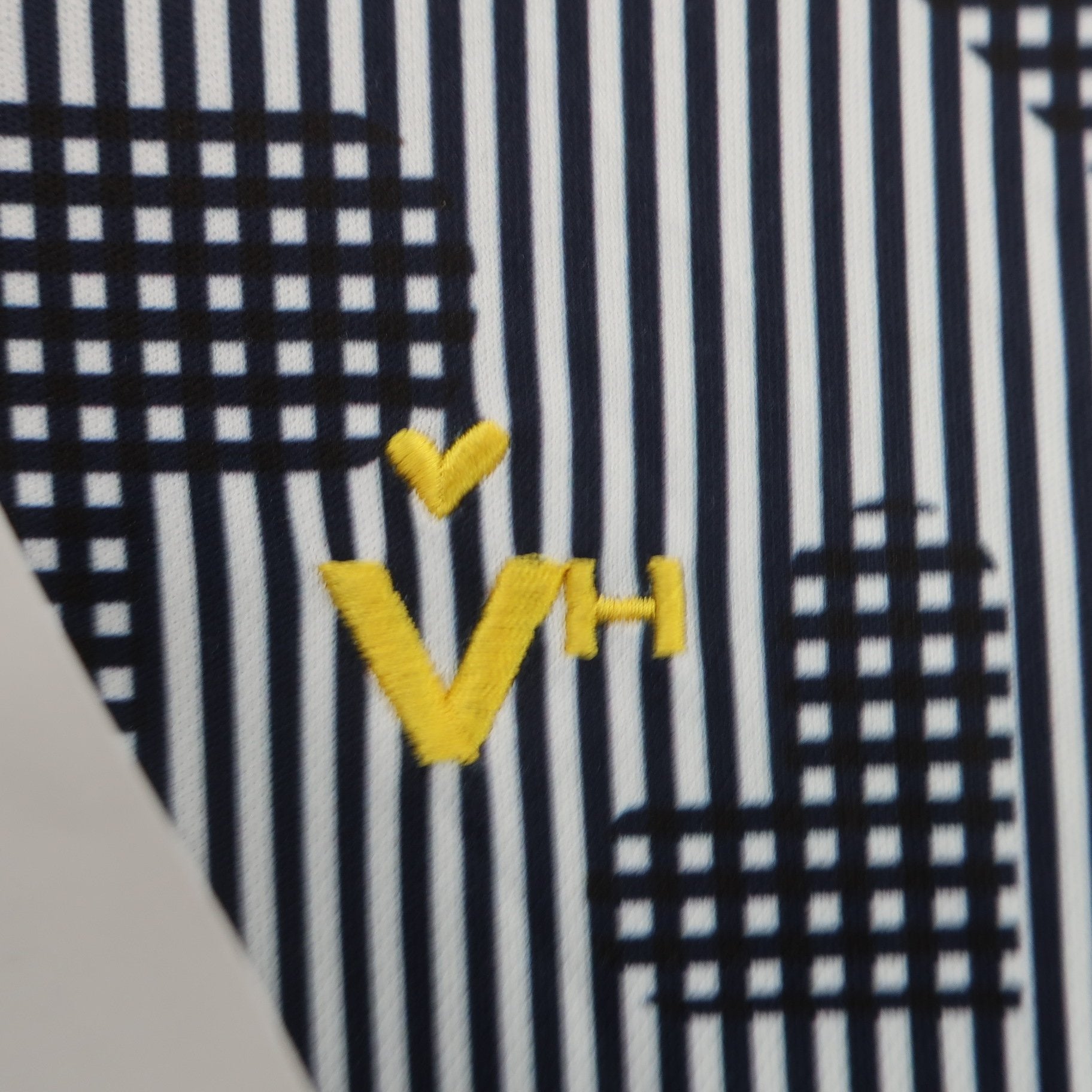 VIVA HEART(ビバハート) 長袖ポロシャツ 白黒ストライプ レディース 40 A