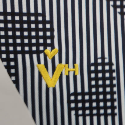 VIVA HEART(ビバハート) 長袖ポロシャツ 白黒ストライプ レディース 40 A