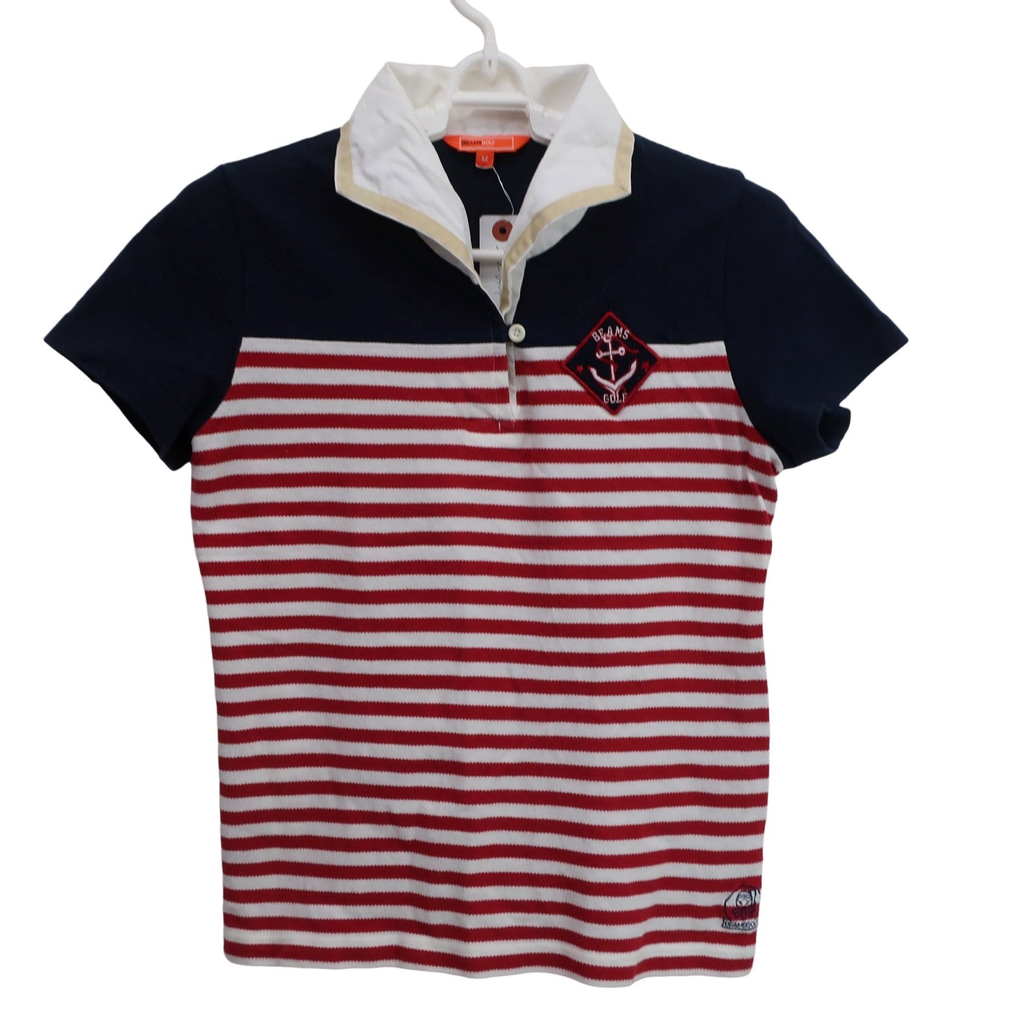 BEAMS GOLF(ビームスゴルフ) ポロシャツ ネイビー白赤 レディース M B