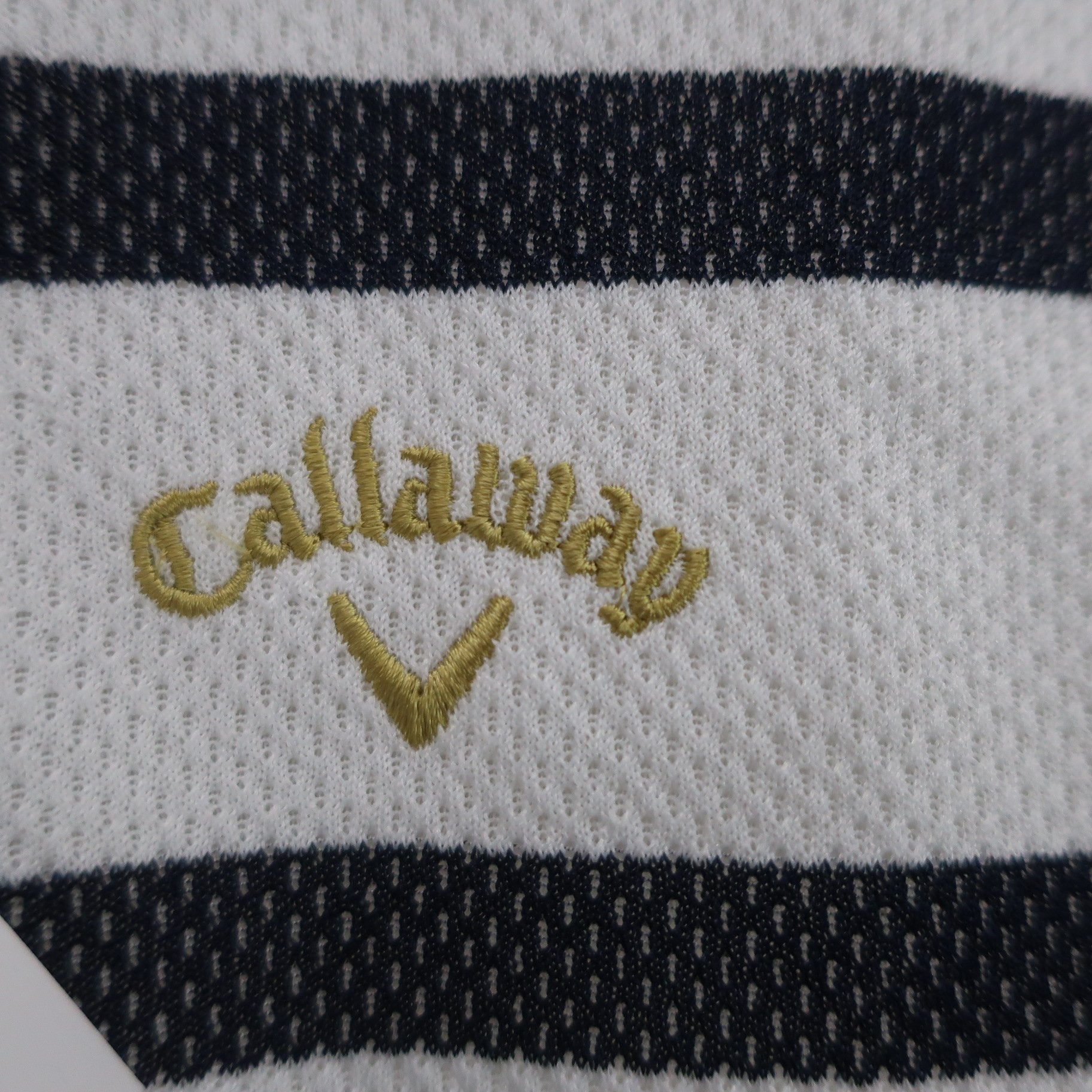 Callaway(キャロウェイ) ポロシャツ 白青ボーダー レディース M A