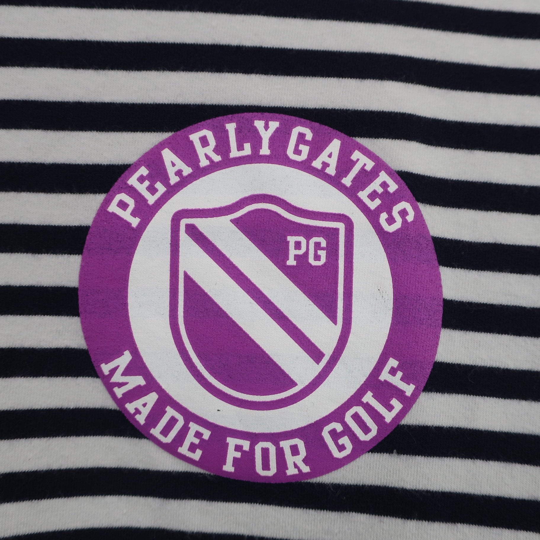 PEARLY GATES(パーリーゲイツ) ハイネックシャツ 白黒ボーダー メンズ 6 053-6166113 B