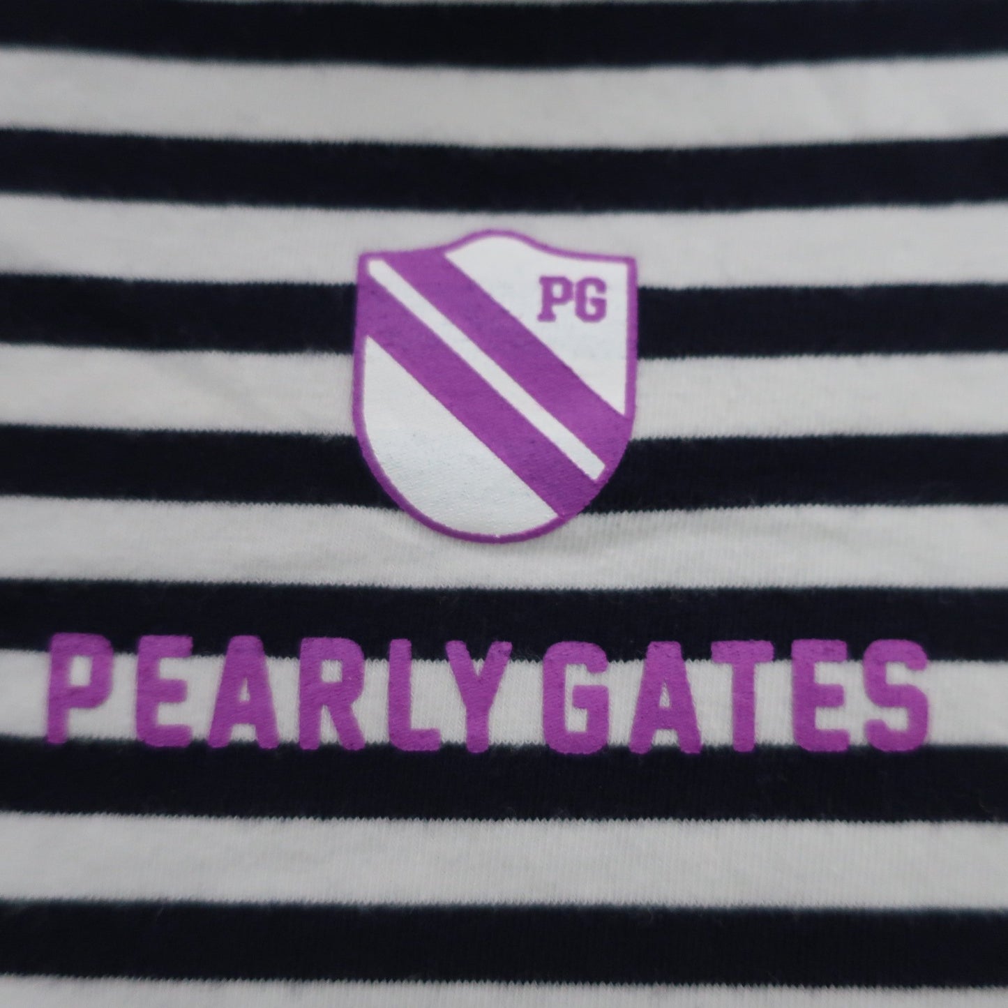 PEARLY GATES(パーリーゲイツ) ハイネックシャツ 白黒ボーダー メンズ 6 053-6166113 B