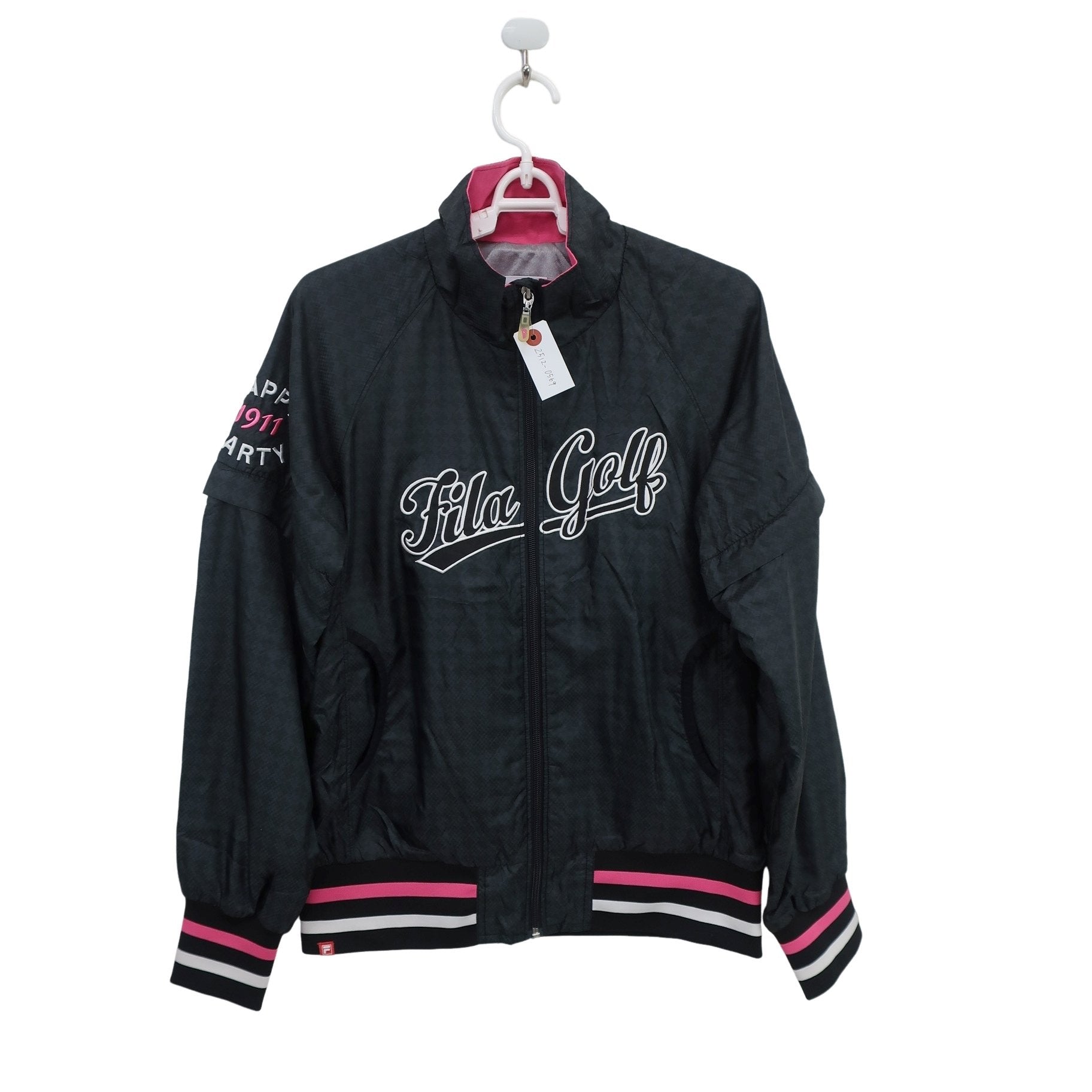 FILA GOLF(フィラゴルフ) ナイロンフルジップブルゾン 黒 レディース L A