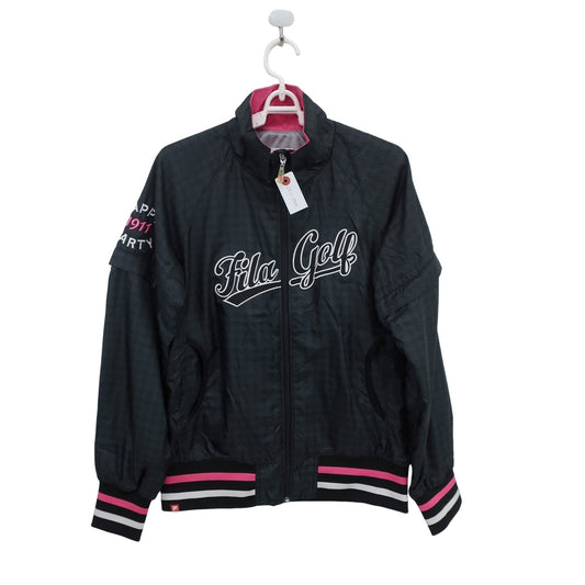 FILA GOLF(フィラゴルフ) ナイロンフルジップブルゾン 黒 レディース L A