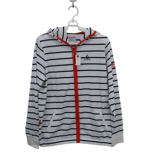 le coq sportif(ルコックスポルティフ) 薄手パーカー 白ネイビーボーダー レディース LL A