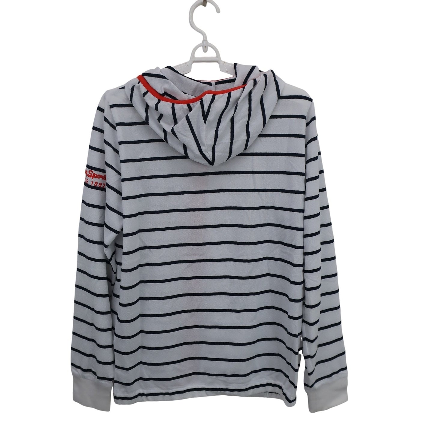 le coq sportif(ルコックスポルティフ) 薄手パーカー 白ネイビーボーダー レディース LL A