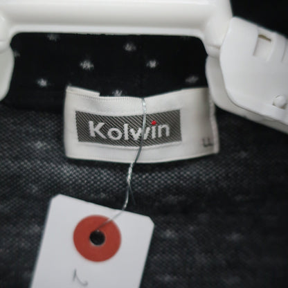 Kolwin(コルウィン) ハイネックシャツ ネイビー白水玉柄 レディース LL A