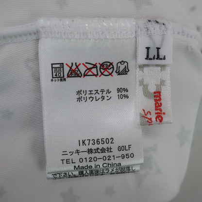 marie claire sport(マリ・クレール・スポーツ) ハイネックシャツ 白グレー星柄 レディース LL A