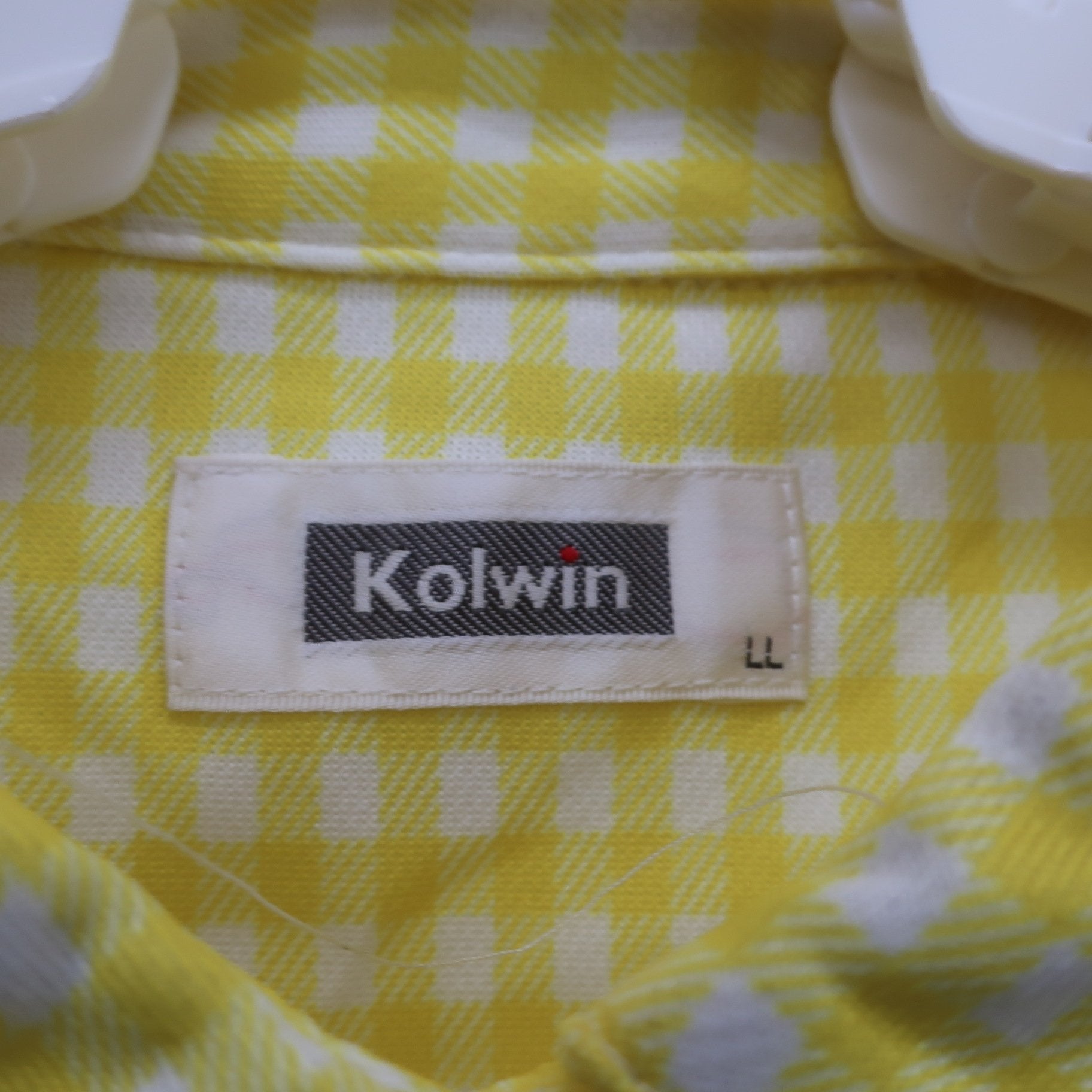 Kolwin(コルウィン) ポロシャツ 黄色白チェック レディース LL A