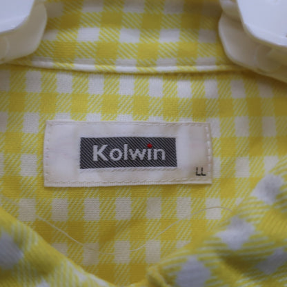 Kolwin(コルウィン) ポロシャツ 黄色白チェック レディース LL A