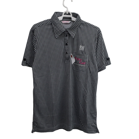ROCKY&HOPPER(ロッキー＆ホッパー) ポロシャツ 黒千鳥柄 レディース L A