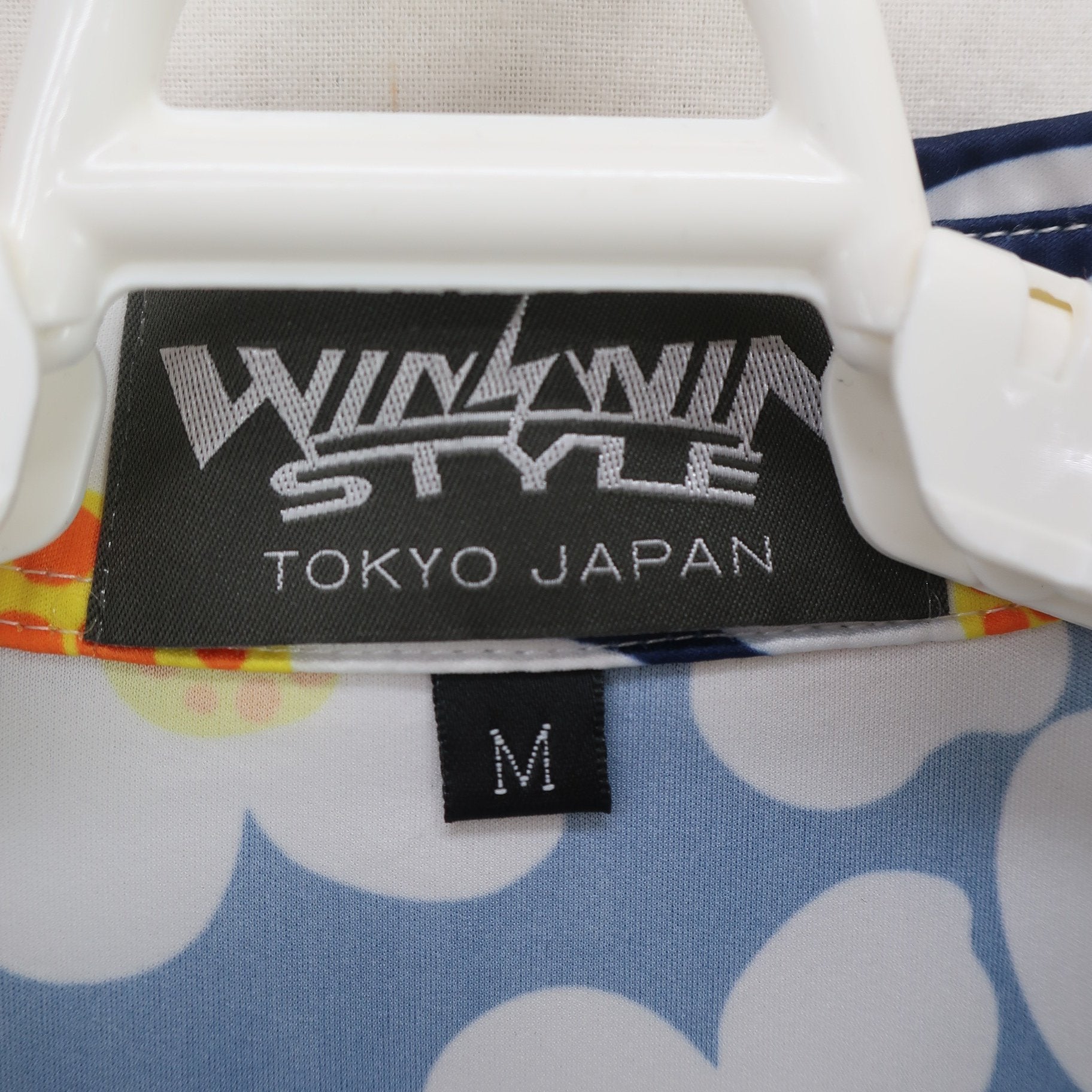 WINWIN STYLE(ウィンウィンスタイル) ポロシャツ ネイビー白花柄 レディース M B