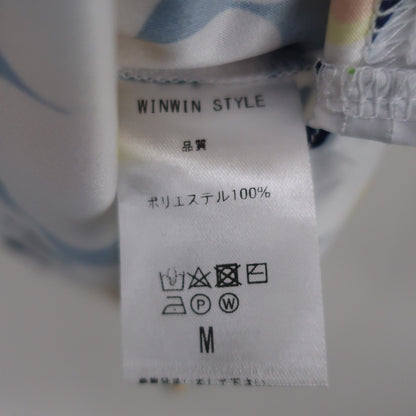 WINWIN STYLE(ウィンウィンスタイル) ポロシャツ ネイビー白花柄 レディース M B