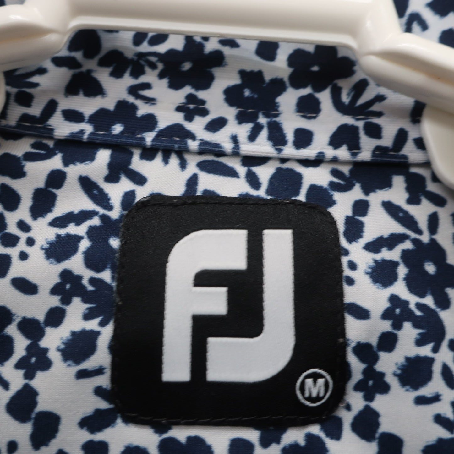 FOOTJOY(フットジョイ) 長袖ポロシャツ 白ネイビー総柄 メンズ M A