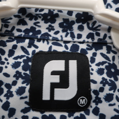 FOOTJOY(フットジョイ) 長袖ポロシャツ 白ネイビー総柄 メンズ M A