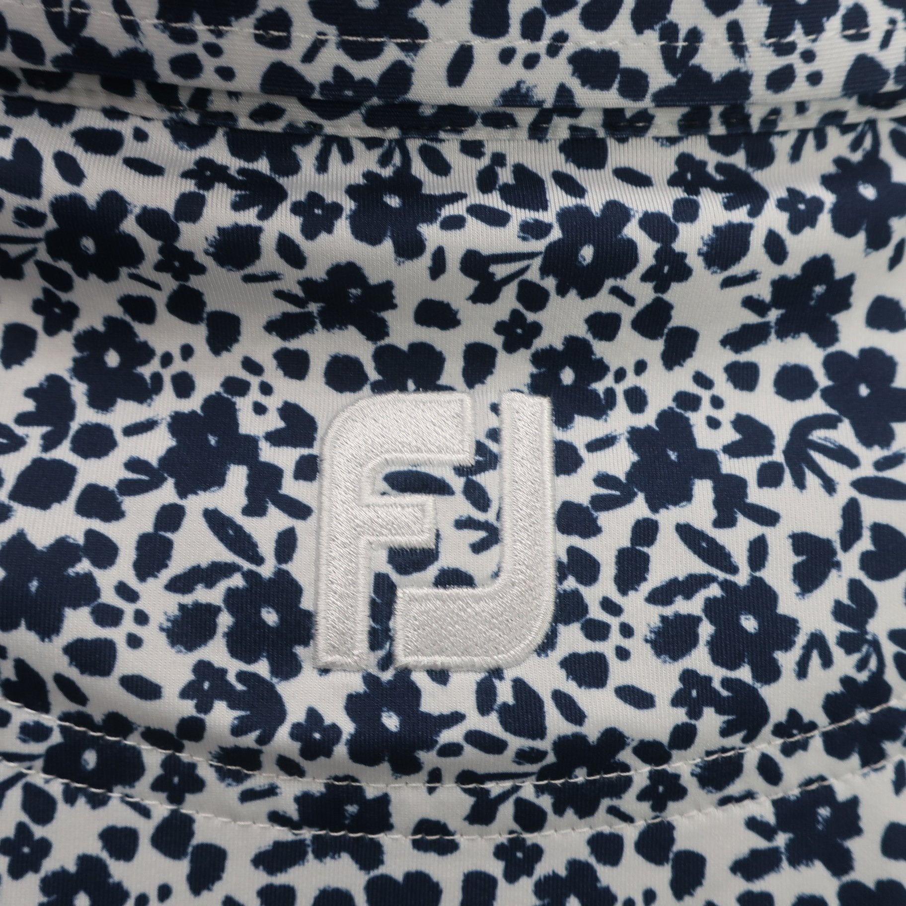 FOOTJOY(フットジョイ) 長袖ポロシャツ 白ネイビー総柄 メンズ M A