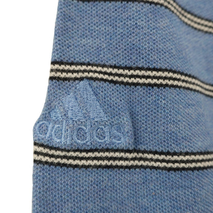 adidas(アディダス) ポロシャツ 水色ボーダー メンズ M/M A